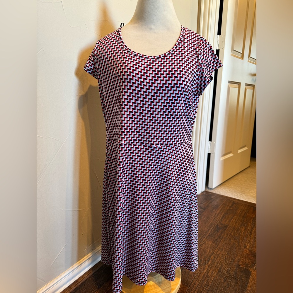 NWT - Chevron blue and red Michael Kors Dress. Size L